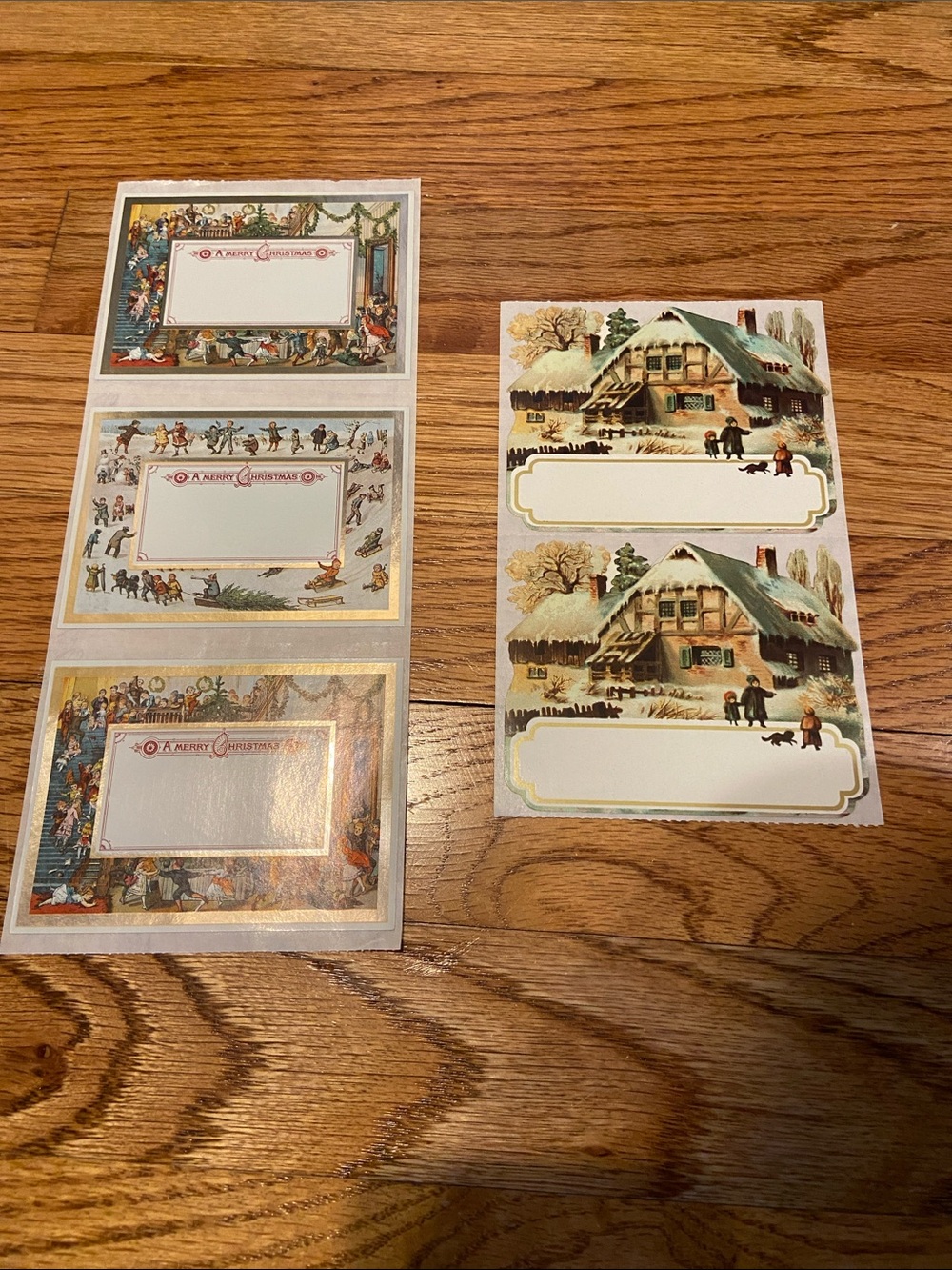 Gifted Line John Grossman Christmas and winter scene vintage stickers lot of 5
